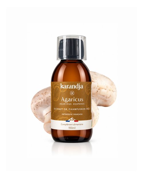 karandja-mycostim-agaricus-150ml-bio.jpg Extrait de champignon bio Agaricus 150 ml, flacon en verre ambré