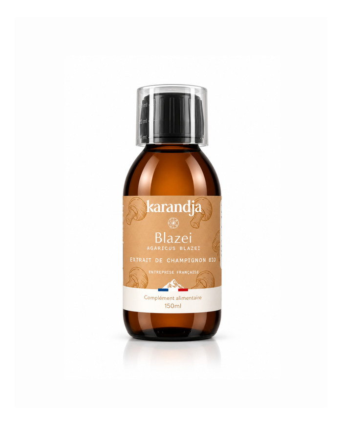karandja-mycostim-blazei-150ml-bio-1.jpg Extrait de champignon bio Blazei 150 ml, flacon en verre ambré – vue 2
