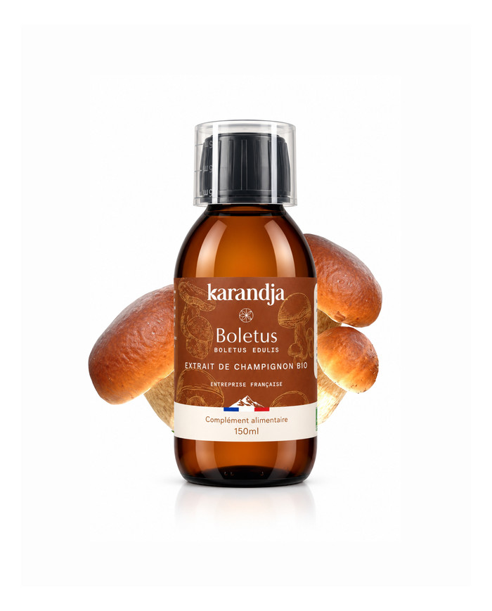 karandja-mycostim-boletus-cepe-de-bordeaux-150ml-bio.jpg Extrait de champignon bio Boletus (cèpe de Bordeaux) 150 ml, flacon en verre ambré