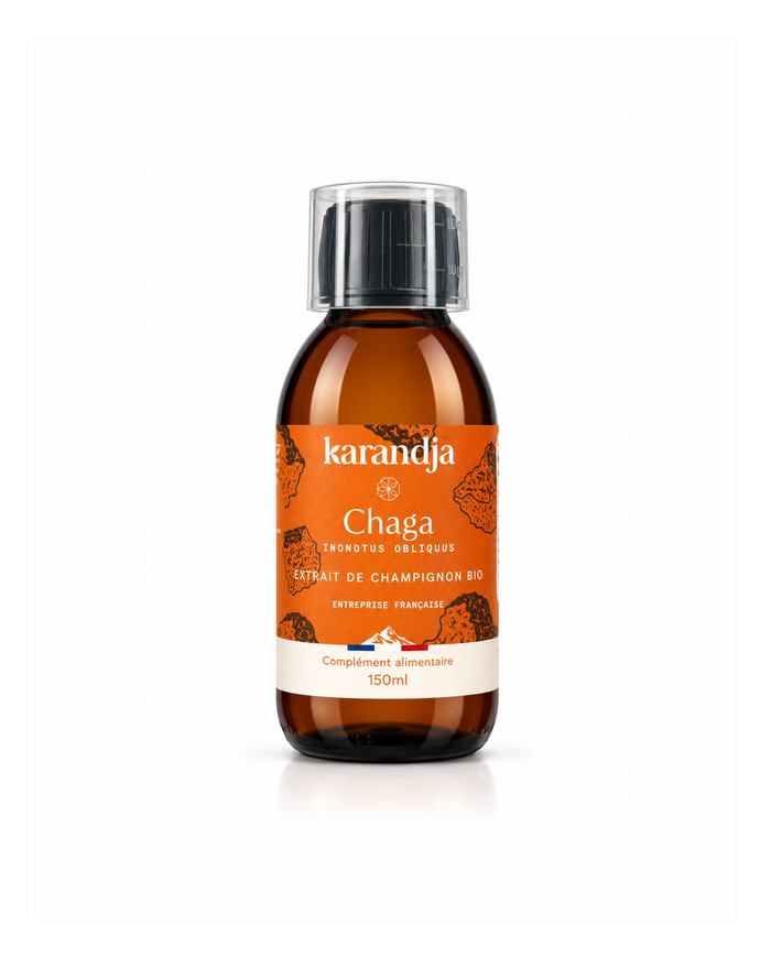 karandja-mycostim-chaga-150ml-bio-1.jpg Extrait de champignon bio Chaga 150 ml, flacon en verre ambré – vue 2