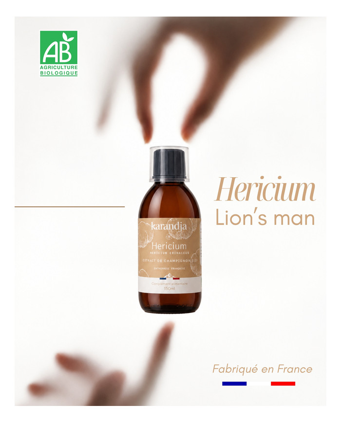 karandja-mycostim-hericium-150ml-bio-3.jpg Extrait de champignon bio Hericium 150 ml, flacon en verre ambré – vue 4