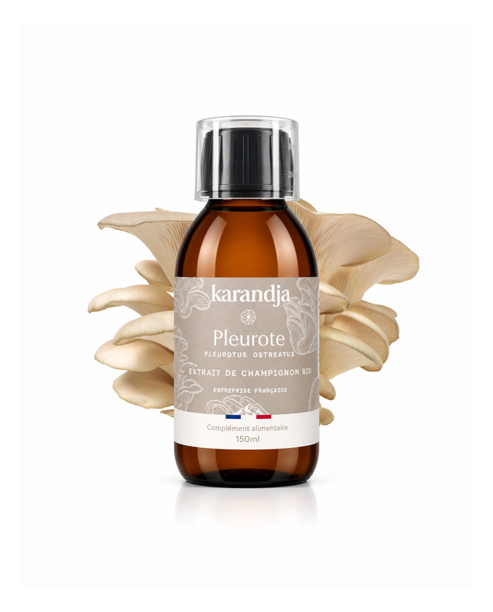 karandja-mycostim-pleurote-150ml-bio.jpg Extrait de champignon bio Pleurote 150 ml, flacon en verre ambré
