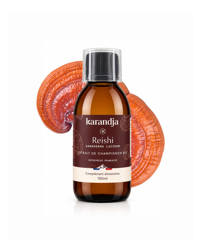 karandja-mycostim-reishi-150ml-bio.jpg Extrait de champignon bio Reishi 150 ml, flacon en verre ambré