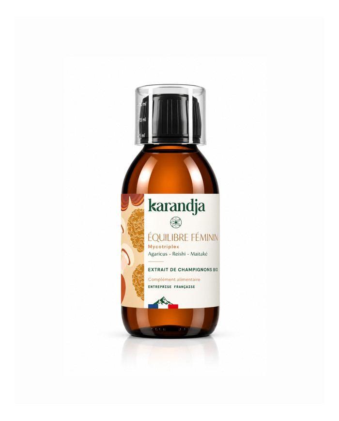 karandja-mycotriplex-n03-equilibre-feminin-150ml-bio-1.jpg Mycotriplex Équilibre Féminin, extrait de champignons bio 150 ml – vue 2