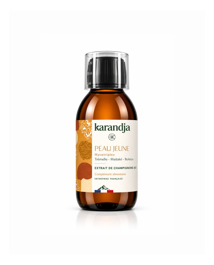karandja-mycotriplex-n07-peau-jeune-150ml-bio-1.jpg Mycotriplex Peau Jeune, extrait de champignons bio 150 ml – vue 2